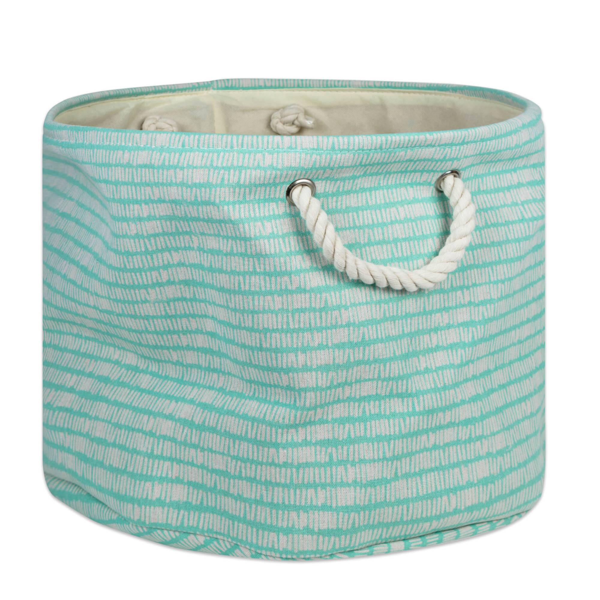 DII® Medium Round Aqua Keeping Score Polyester Bin